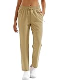 MAGCOMSEN Sun Protection Pants Women Quick Dry Khaki Hiking Golf Athletic Travel Casual Pants Sport Fishing Gym 2025, L