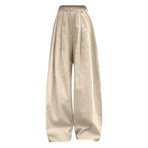 EnJoCho Girls Wide Leg Pants Flowy Loose Palazzo Pants for Girls Kids Linen Trousers Casual Beach 12 Month Girl