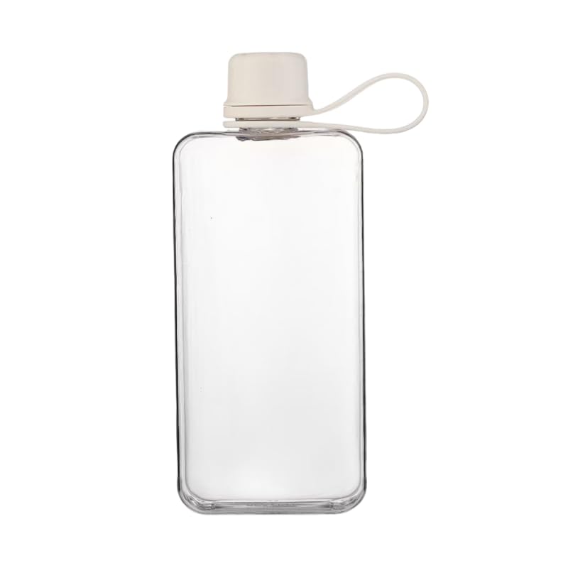 IDIDG Flat Water Bottle Travel Flask Portable 13.5 oz BPA Free Tritan Square Water Bottles Leakproof Slim Water Bottle for Purse Travel Pocket Sports
