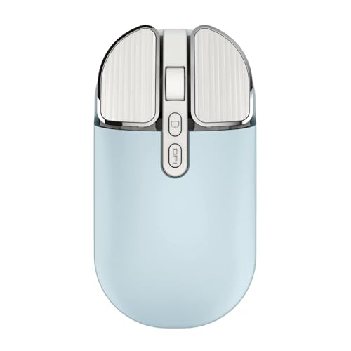 Image of KINGSTER Wireless Bluetooth Rechargeable Mouse - Silent Click, Dual Mode (BT 5.2 + 2.4GHz), Adjustable DPI (800 /1200 /1600), Ergonomic Design - for Laptop, PC, Mac (White & Multi-Color)