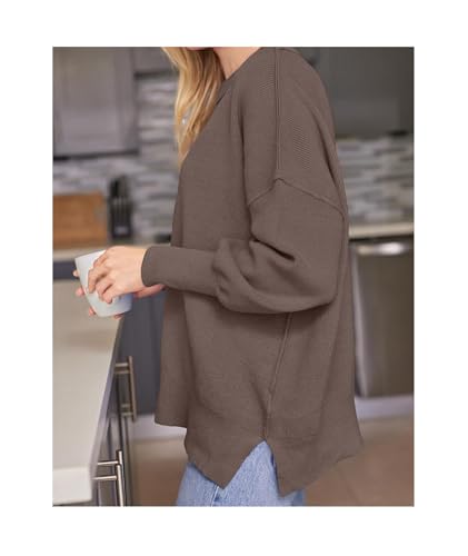 Image of SEMATOMALA Women's Oversized Plain Batwing Sweaters Fall Winter Crewneck Trendy Pullover Knit Jumper Tops
