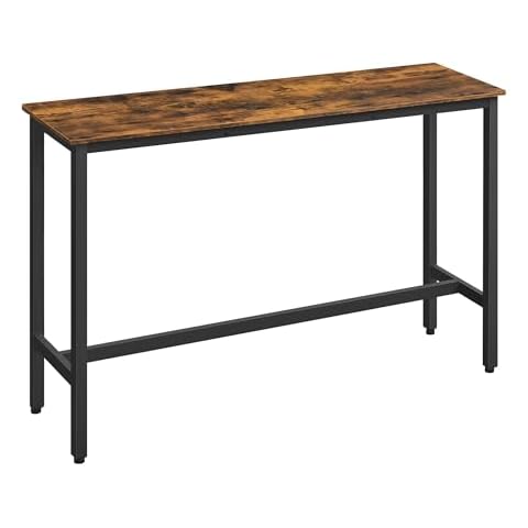 VASAGLE Rustic Bar Table with Steel Frame Cover