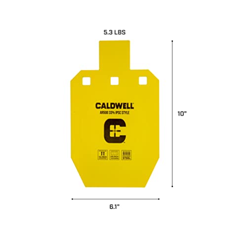Caldwell High Caliber AR500 Steel Target 33% ISPC, 3/8\" Thickness, Rifle Rated for Precision Shooting and Target Practice