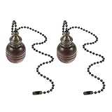 BESPORTBLE 2 Stück Vintage Zugketten für Deckenventilatoren und Pendelleuchten Dunkelbraune Zuggriffe Dekorative Verlängerungsketten für Ventilatorbeleuchtung und Lampen