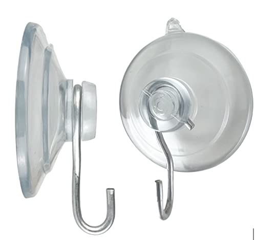 12 Pak Small 1 ¼ -inch (Made in Pennsylvania) Heavy Duty Suction Cup Hooks for Glass Windows. Signs Holiday Ornaments Suncatchers-(Holds 1 Pound)