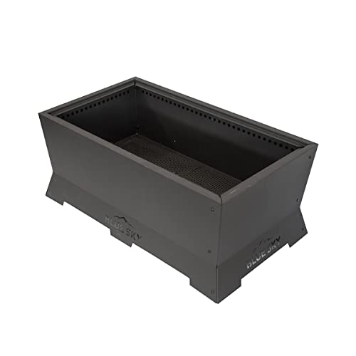 Blue Sky Outdoor Living Rectangle Peak Smokeless Patio Fire Pit, Dual Lift-Out Ash Catches, Black #TOP2
