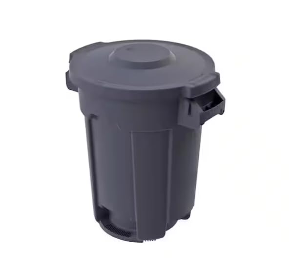 10 Gallon Heavy Duty Commercial Outdoor Trash Can in Grey WD77411