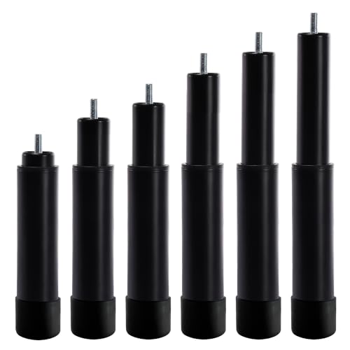 Skuehod Lot de 4 pieds de lit réglables en métal à vis (15,8 à 25,4 cm)