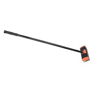 RiToEasysports Moss Remover Weeds Tool Set, Professional Adjustable 46.26in Yard Brush with Metal Scraper for Garden Lawn Roof