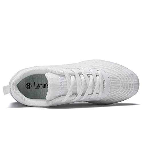 white Cheer Shoes for Womens Cheerleading shoes Girls Youth White Competition Cheerleading Gear Dance Shoe Sports Tennis Training Athletic Flats Breathable Soft comfortable kids cheer sneaker size4
