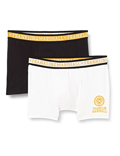 Franklin & Marshall Boxer Optio Pantalons, White/Black/Gold, M Homme