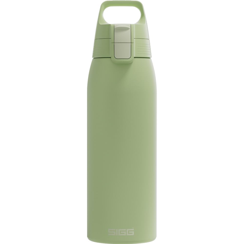 Sigg - Stainless Steel Drinking Bottle - Shield ONE Eco Green - Suitable for Carbonated Drinks - Leak-Proof - Feather-Light - BPA-Free - Outdoor & Fitness - Green - 1L โ image 1