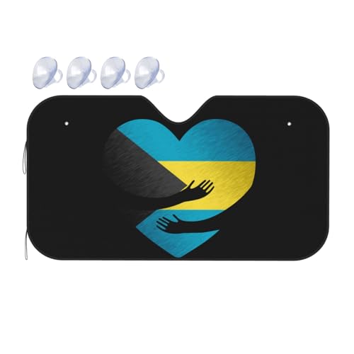 Parasol de coche delantero con bandera de Bahamas protector térmico s