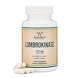 Lumbrokinase Enzymes Supplement - 120 Capsules (Max Activity 10,000 FU/Gram) 150mg per Serving (No Fillers, Manufactured in The USA) for Cardiovascular and Blood Circulation Support by Double Wood