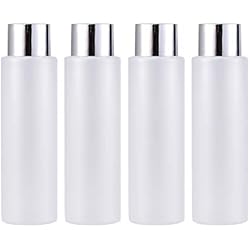 Dispensador De Líquidos Plástico Lurrose 4 unids 200 ml Botellas Vacías Recargables Sampoo Dispensador De Plástico Contenedor Jar Pot para Lociones Gel Ducha Emulsión