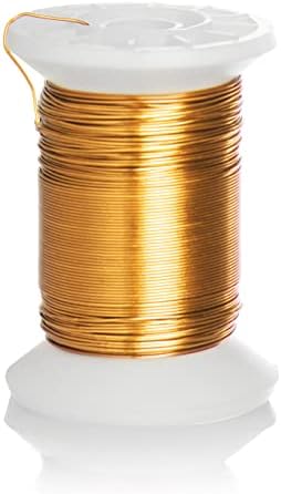 COM-FOUR® Drut mosiezny do prac recznych i modelarskich 45 m - drut do kwiatów - drut do prac recznych - drut modelarski - drut wiazalkowy - Ø 0,36 mm (1 szt. - drut wiazalkowy 45 m mosiadz)