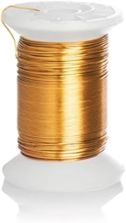 COM-FOUR® Drut mosiezny do prac recznych i modelarskich 45 m - drut do kwiatów - drut do prac recznych - drut modelarski - drut wiazalkowy - Ø 0,36 mm (1 szt. - drut wiazalkowy 45 m mosiadz)