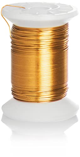 Com-Four® Fil de Laiton pour Travaux Manuels - 45 m pour Compositions Florales et Bricolage (1...