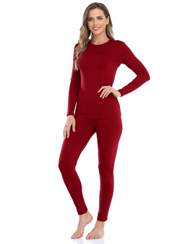 WEERTI Thermal Underwear for Women Long Johns with Fleece Lined Base Layer Women Cold Weather Top Bottom