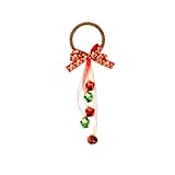 Christmas Door Jingle Bell Hanger Red & Green Bell Door Knocker with Festive Ribbon Bow Holiday Home Décor for Doors, Windows & Kitchens (1-Pack)