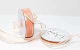 AmoreCreations 7/8 Inch x 25yds Organza Ribbon with Satin Trim for Wedding Baby Shower Gifts DIY Bows Craft Dancer Wands and More - Colors Guaranteed by AmoreCreations (Peach)