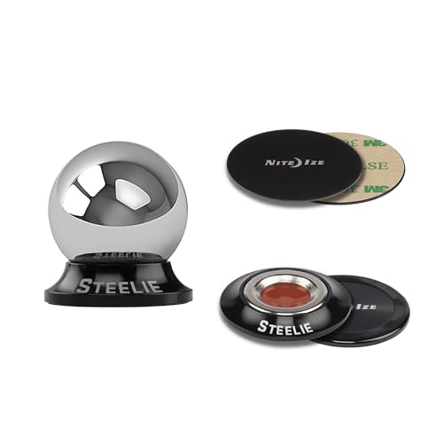 Nite Ize Steelie Orbiter Dash Kit - Magnetic Dashboard Phone Mount - Easy-to-Use & Durable Cell Phone Car Holder