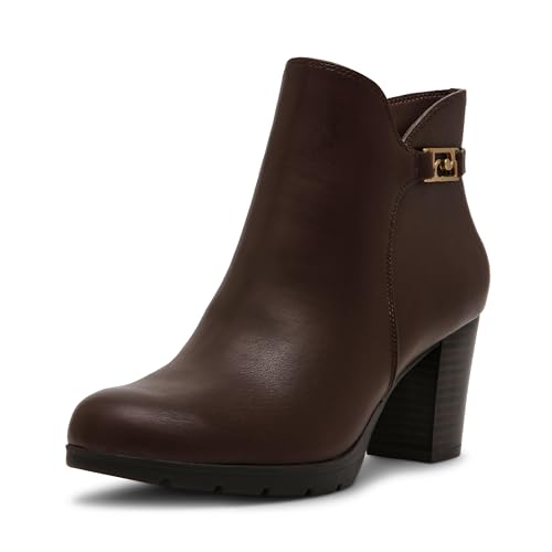 Anne Klein Women's Regency Ankle Boot, Dark Brown, 8 M