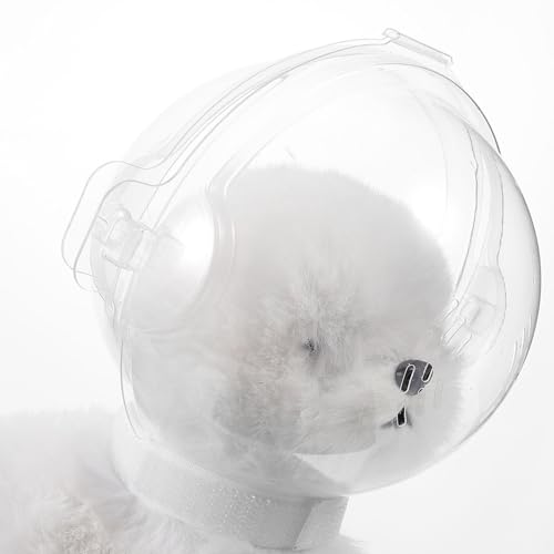 Casco para gatos de ABS transparente BETOOKY con diseño protector multimovimiento 4