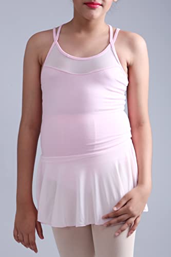 Image of The Dance Bible Girls Strap Mesh Pink Ballet Leotard Dress