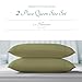 Carressa Linen 100% Egyptian Cotton Standard Pillow Cases Set of 2 - Luxury 1000 Series Orchids Collection Pillowcases Queen Size (Sage Green), Cooling Sateen Weave Hotel Quality Bed Pillow Cover