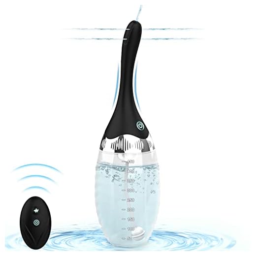 Automatic Electric Enema Bulb with 3 Speeds, Silicone Enema Anal Douche Cleaner for Men Women Colon Cleansing, Remote Control Reusable Enema Kit Cleaner Anti-Backflow Douche for Easy Cleaning 15oz