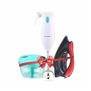 Candes 250W Hand Blender + 1000 Watt Electric Dry Iron + Quick Hand Stainless Steel Vegetable & Fruits Chopper (Super…