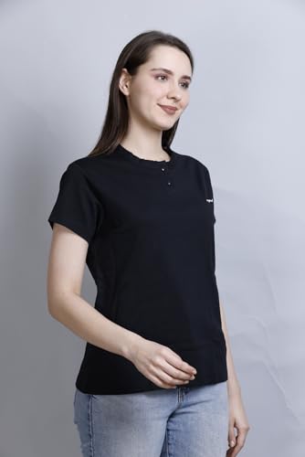 Image of CUPID Women Comfortable Cotton Round Neck Half Sleeve Casual T-Shirt, Sleep, Night, Yoga, Daily Gym n Lounge Wear Short Tee /Top for Girls