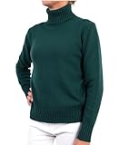 Pull col roulé pour femme en cachemire mélangé fabriqué en Italie Pull à col roulé en cachemire double fil à manches longues automne hiver pull noir beige blanc gris fille polo d'hiver, Vert foncé, L