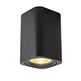 Aisilan LED Ceiling Spotlight Square Downlight 7W 3000K Warm White Black Aluminum Spot Light for Hal