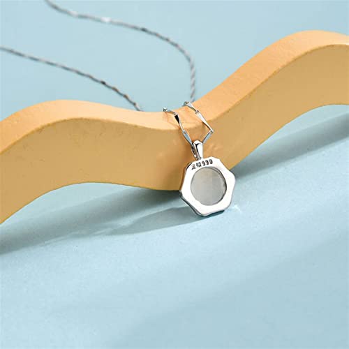 Collier pendentif calcédoine blanche de qualité supérieure en argent 925 - 4