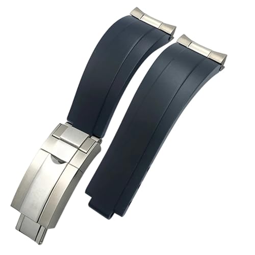 Correa de reloj de goma 20mm corta para muñecas pequeñas compatible con Yacht Master