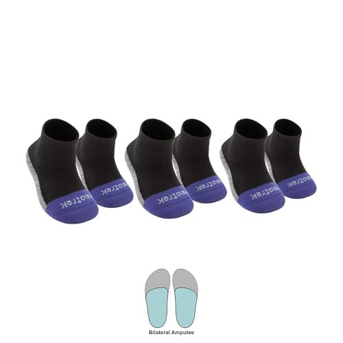 Transmet Qtr Crew Socks: Pair for Bilateral Partial-Foot Amputees (2 Transmet Socks Per Pair) (3pk)2
