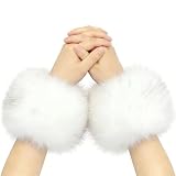 Genérico Manguito de Piel para Muñeca - Mangas Abrigadas para los Brazos | Pulsera de Tobillera - para Mujeres y Niñas en Fiesta Patinaje sobre Hielo Esquí y Temporada Fría