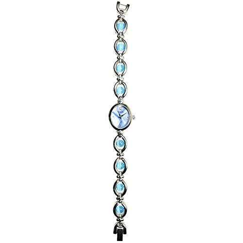 CHRISTIAN GAR 4481-S - Reloj de Mujer de Moda - Cadena con Cuentas - Maquinaria Hattori - Azul Claro