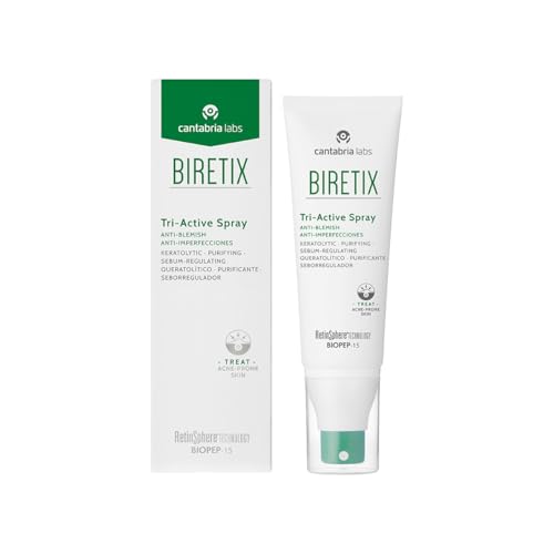 Cantabria Labs – Biretix Tri-Active Spray – 100 ml – Spray Corporal que Reduce los granos y marcas de las zonas extensas como pecho y espalda – Para Piel con tendencia acneica