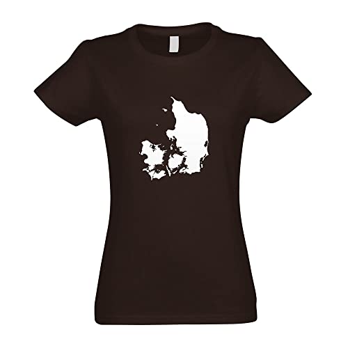 Camiseta para mujer y mujer de Dinamarca, chocolate, S