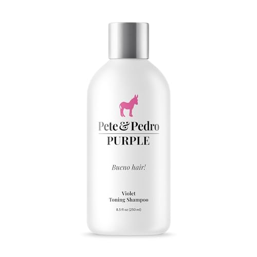Pete & Pedro PURPLE SHAMPOO - Platinum Violet Toning Pigmented Shampoo for Color Treated Hair | Tones Brassiness For Natural Blondes, Highlights, Gray, Dry Hair | Shark Tank Featured, 8.5 oz.