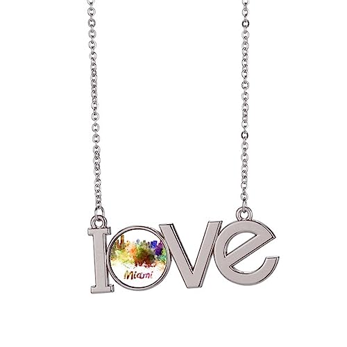 Collier Mia America City pendentif aquarelle M bijou tendance