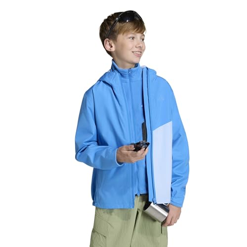 adidas Unisex Kids Terrex Kids Multi 2 Layer CLIMAPROOF Rain Jacket, ray blue/glow blue, 15-16 Years