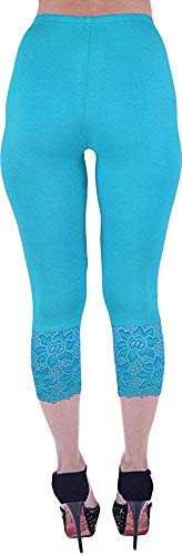 Image of Snowball Lace Capri Leggings for Women | PlusSize Stylish Net Capri for Girls