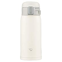 Zojirushi SM-SF36-WM Zojirushi Water Bottle, Direct Drinking, One-Touch Opening, Stainless Steel Mug, 12.2 fl oz 360 ml, Pale White