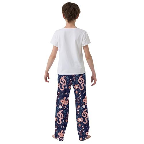 ZZKKO Snake Flower Star Boys Pants for Kids Jogger Pants with Pockets S-XL3