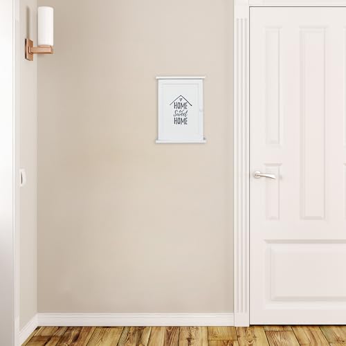 Miniatura 2 de Relaxdays Caja De Madera Para Llaves, Home Sweet Home, Estilo Casa De Campo, Para Colgar, Armario De 29x22x8 Cm, Blanco