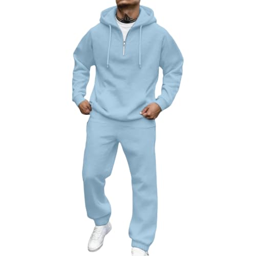 Mens Sweatsuits Two Piece Set Oversized Lighweight Workout Jogging Suits - image 1